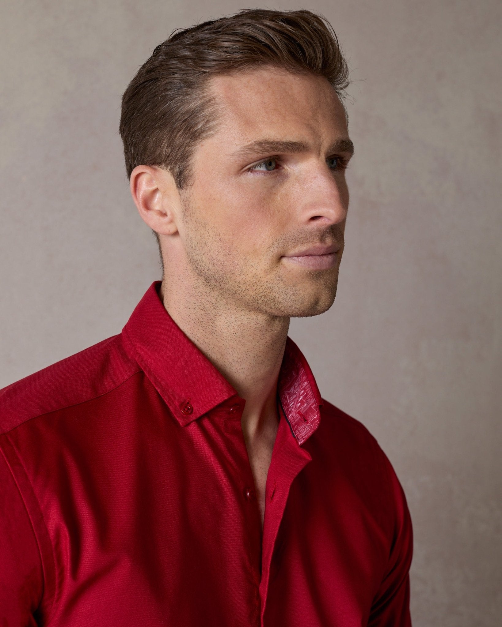 Red Oxford with Midlands Accents Button - Down Shirt - Blake Mill