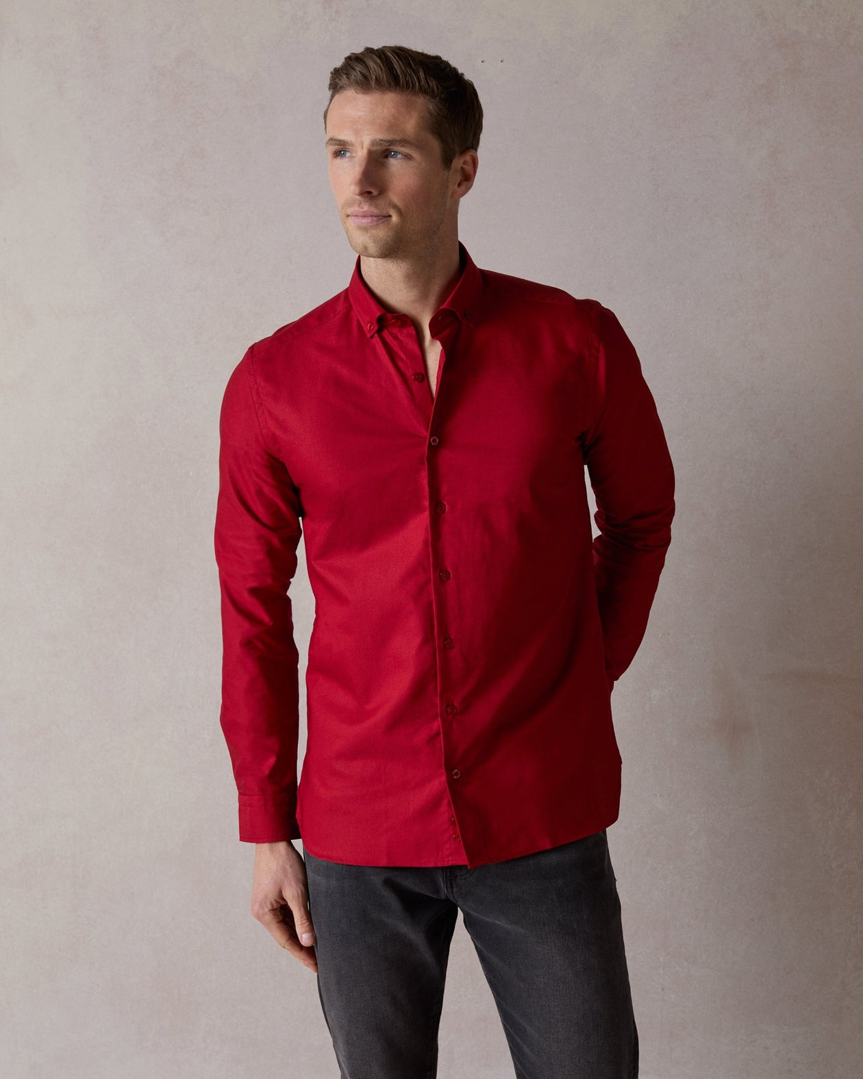 Red Oxford with Midlands Accents Button-Down Shirt