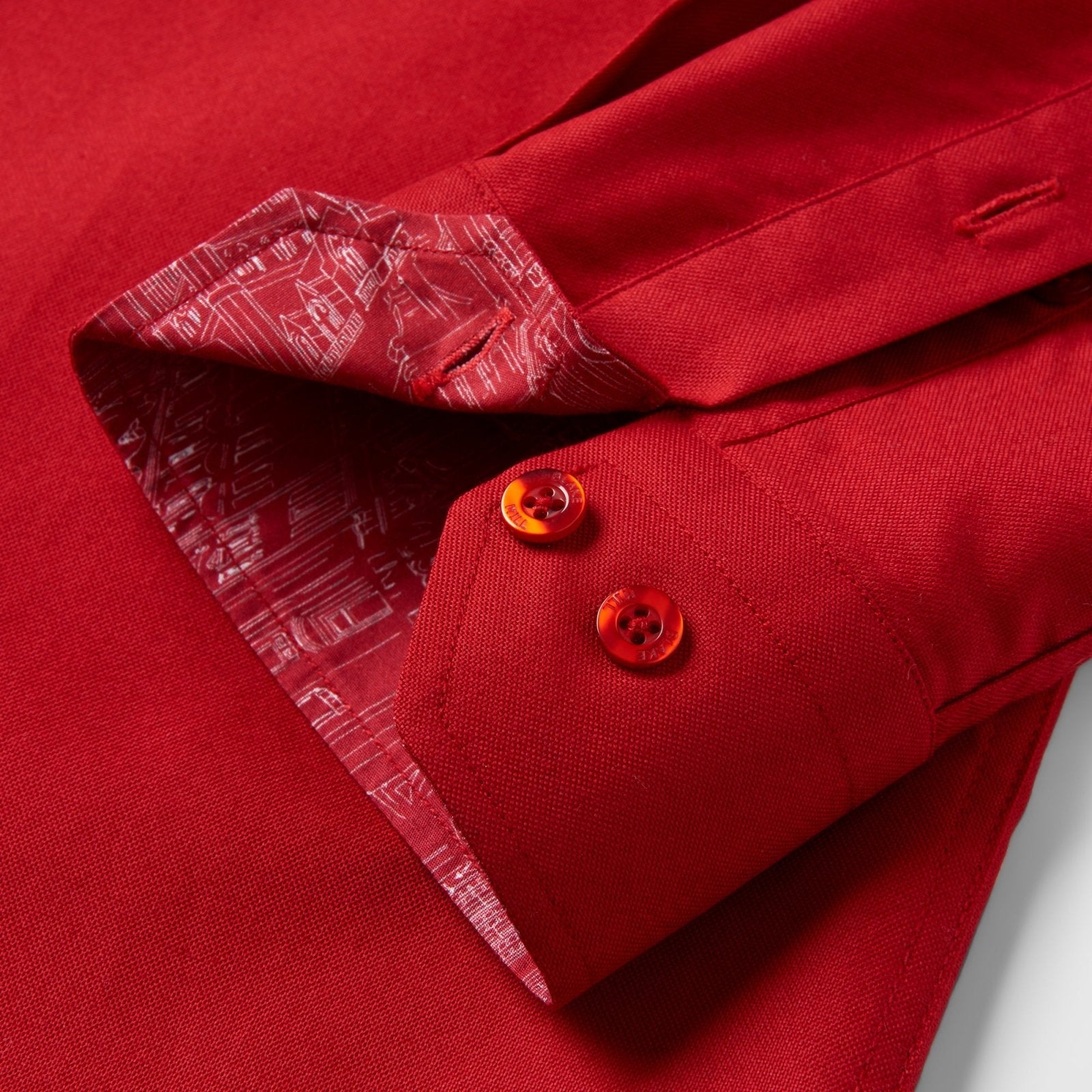 Red Oxford with Midlands Accents Button - Down Shirt - Blake Mill