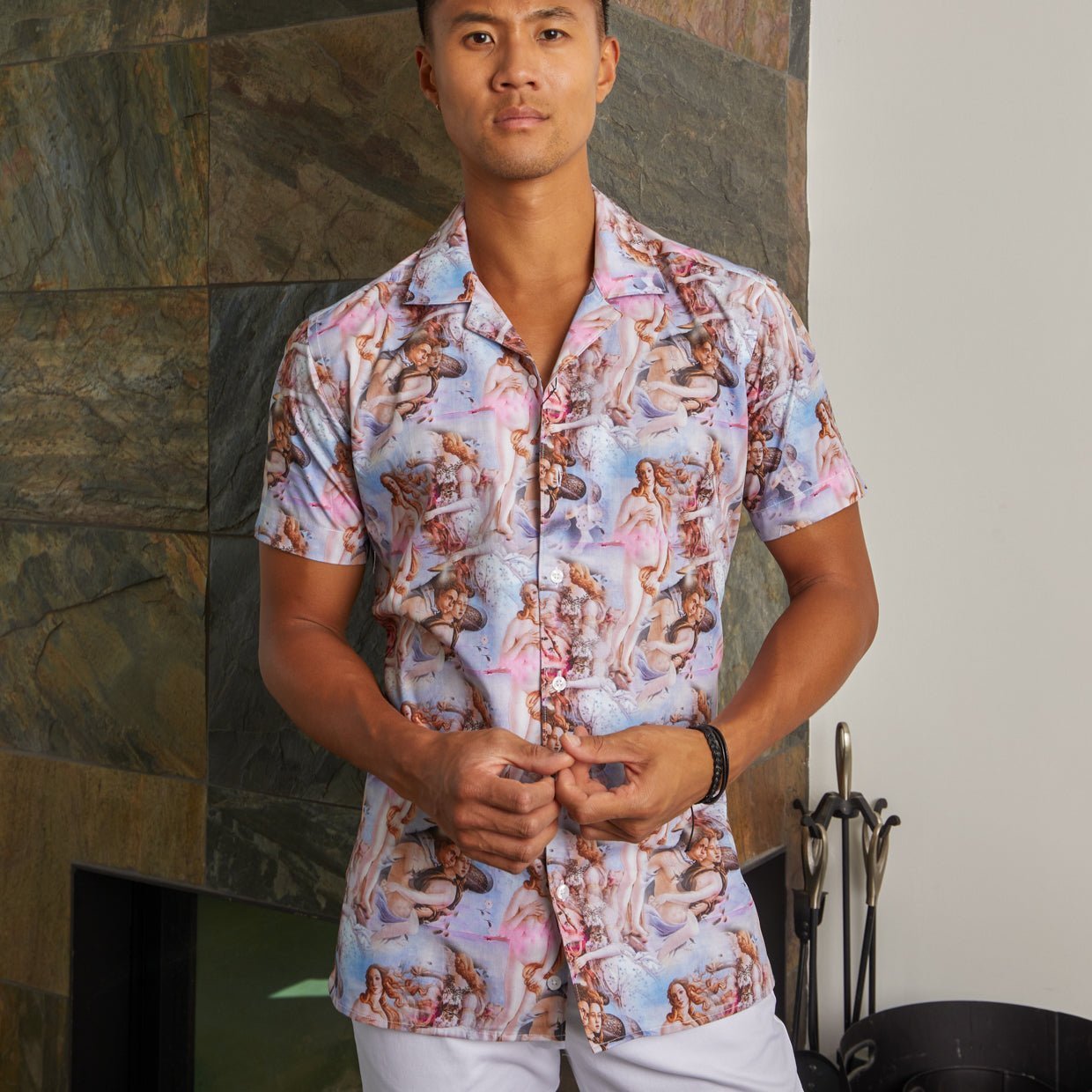 Renaissance Genius Open Collar Short Sleeve Shirt - Blake Mill