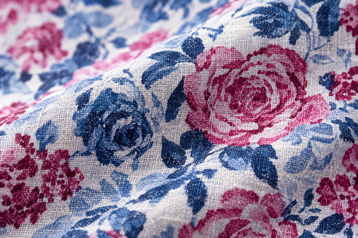 The Roseate Linen Short Sleeve shirt linen fabric detail