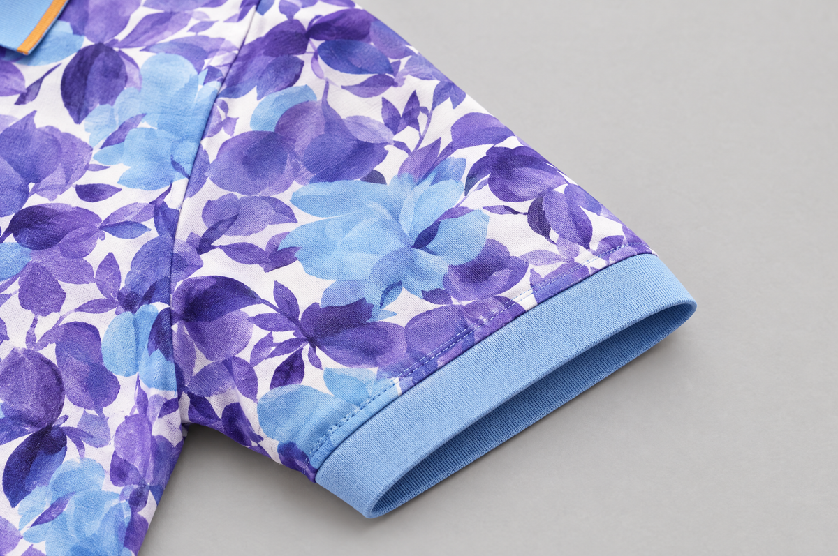 Summer Breeze Printed Polo sleeve detail