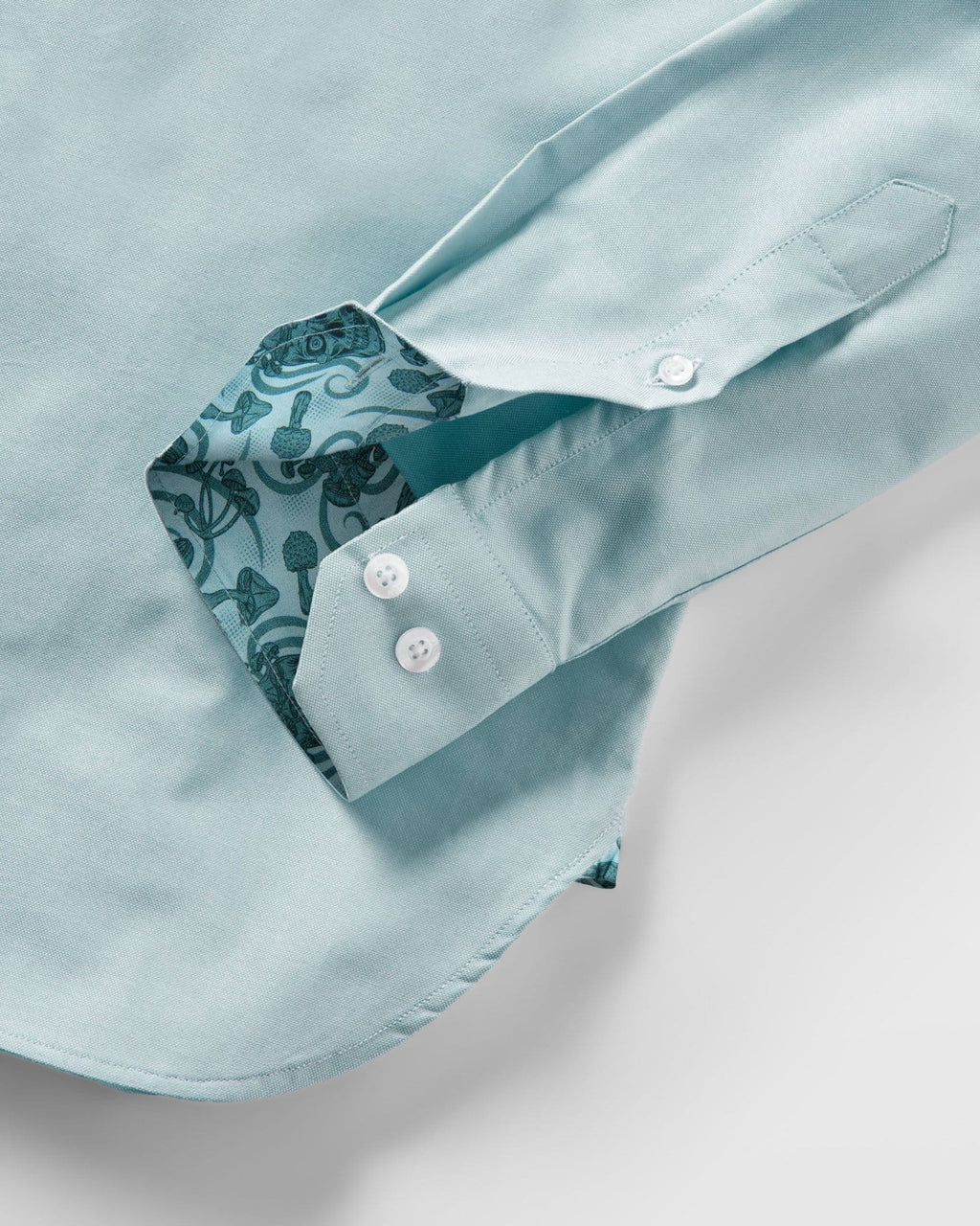 Teal Oxford with Stoned Skulls Accents Button - Down Shirt - Blake Mill