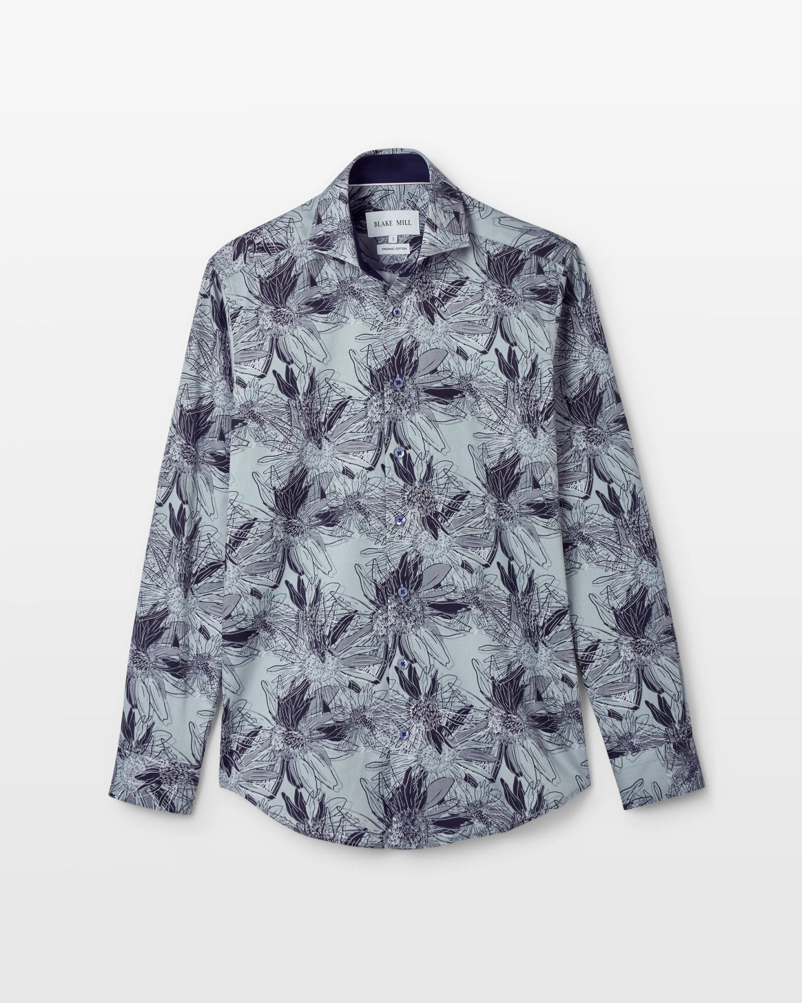 Teal Tropical Flora Shirt - Blake Mill