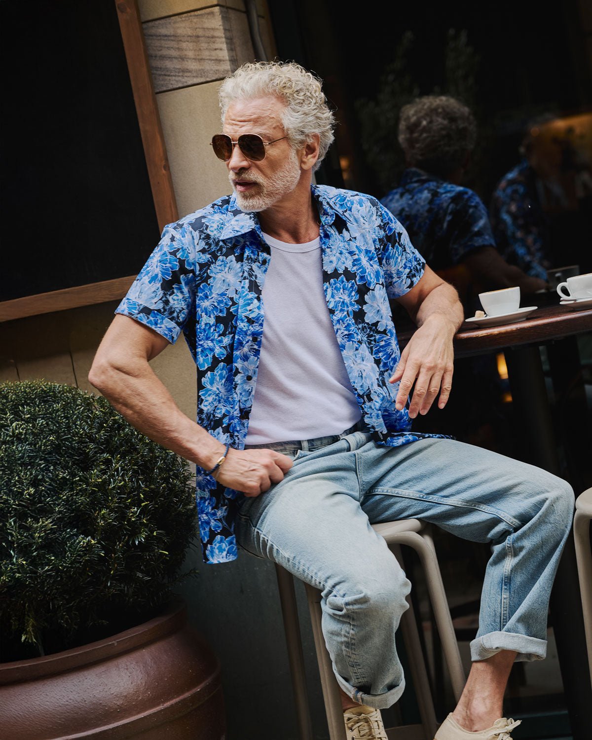 The Blue Camellia Short Sleeve Shirt - Blake Mill