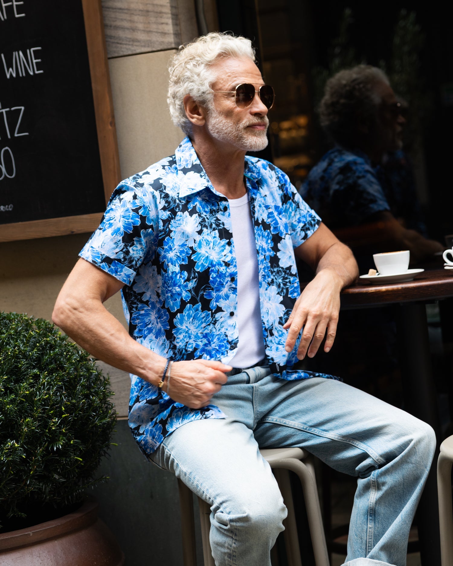 The Blue Camellia Short Sleeve Shirt - Blake Mill
