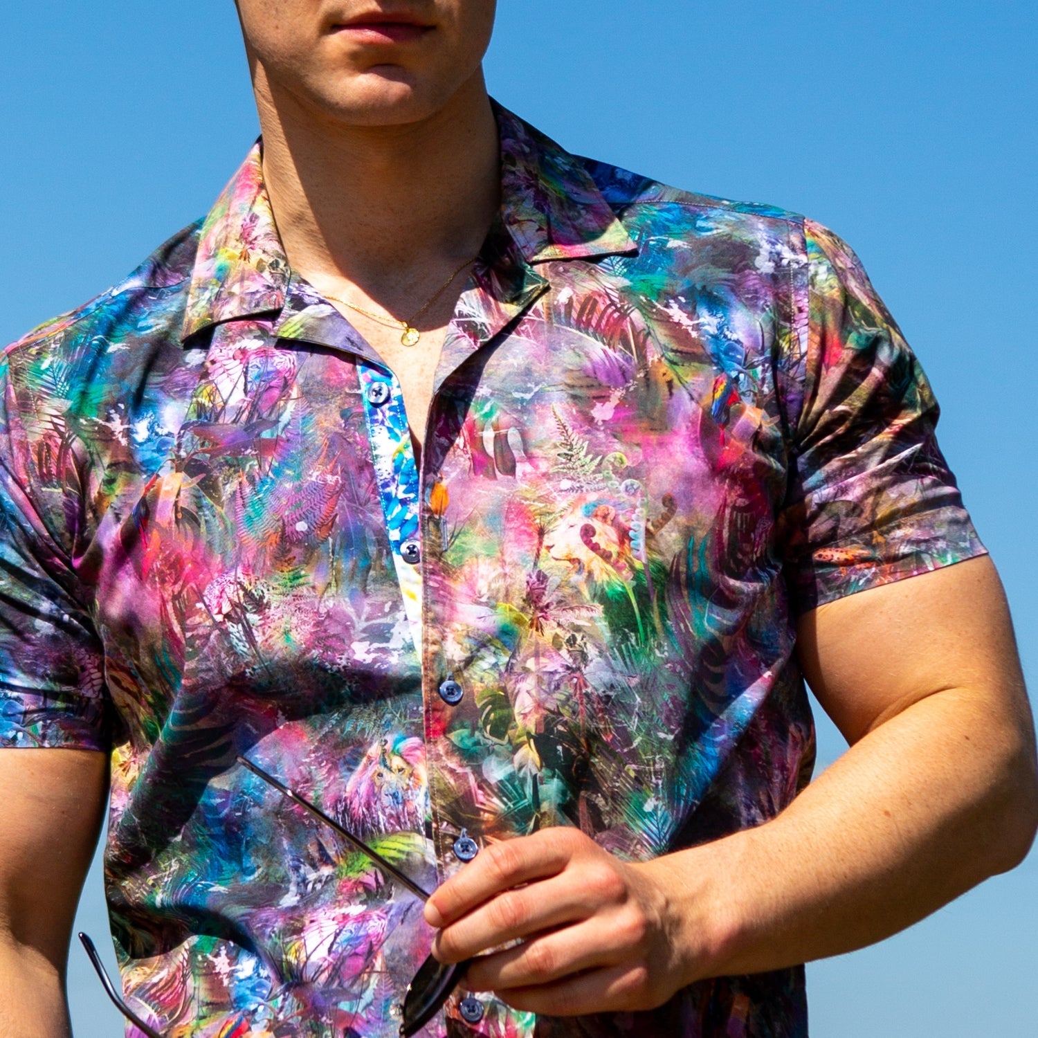 The Jungle Open Collar Short Sleeve Shirt - Blake Mill