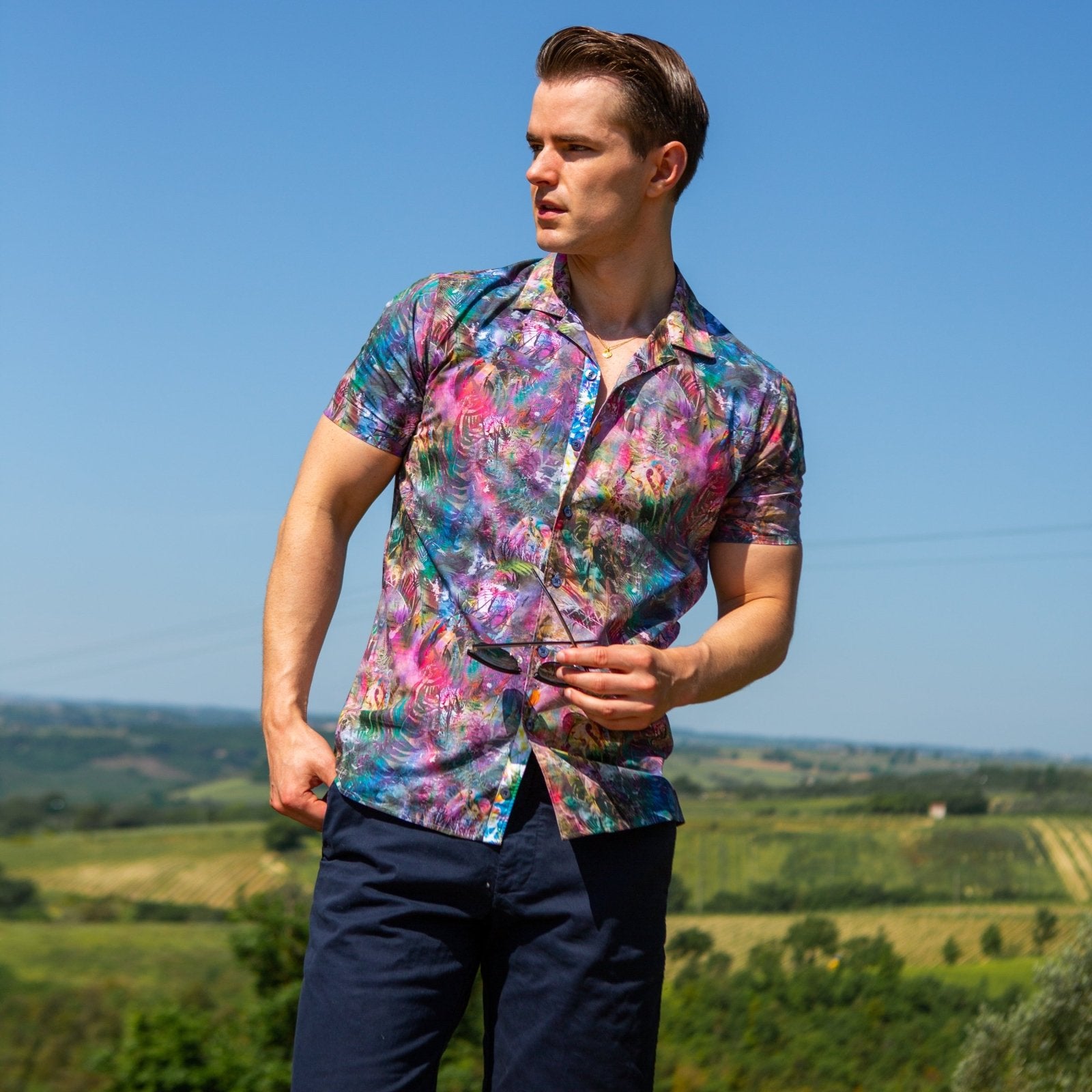 The Jungle Open Collar Short Sleeve Shirt - Blake Mill