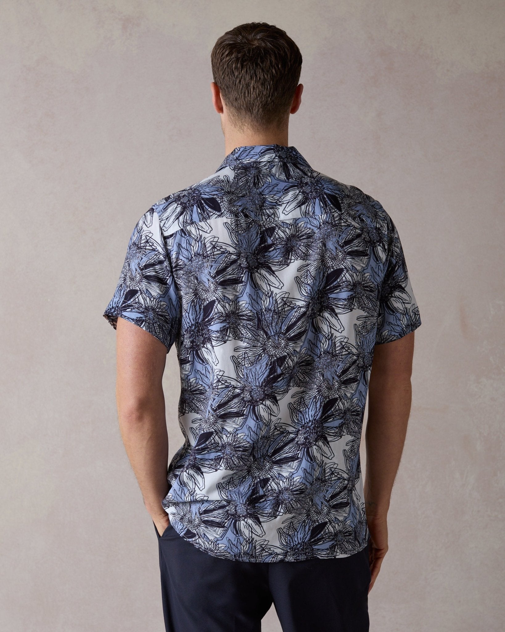 Tropical Flora Open Collar Shirt - Blake Mill