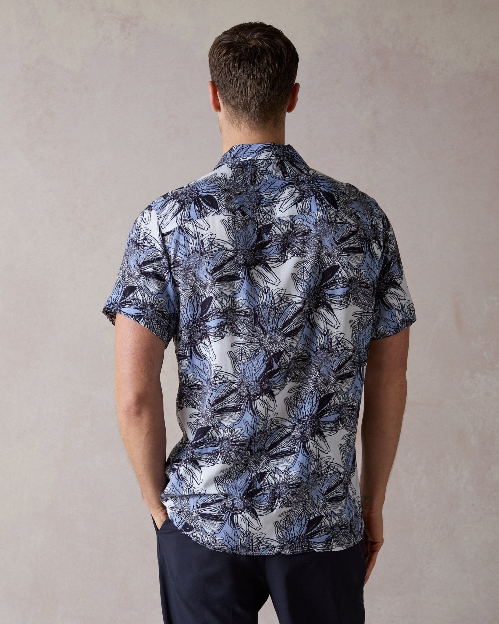 Tropical Flora Open Collar Shirt - Blake Mill