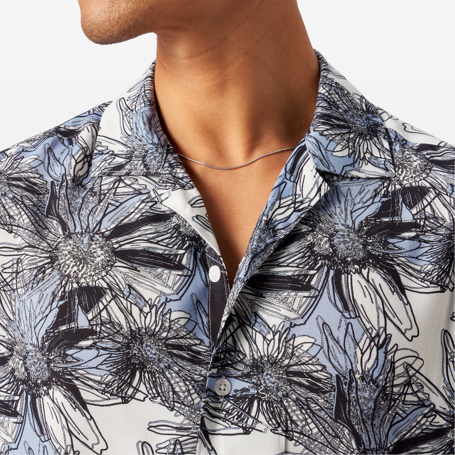 Tropical Flora Open Collar Shirt - Blake Mill