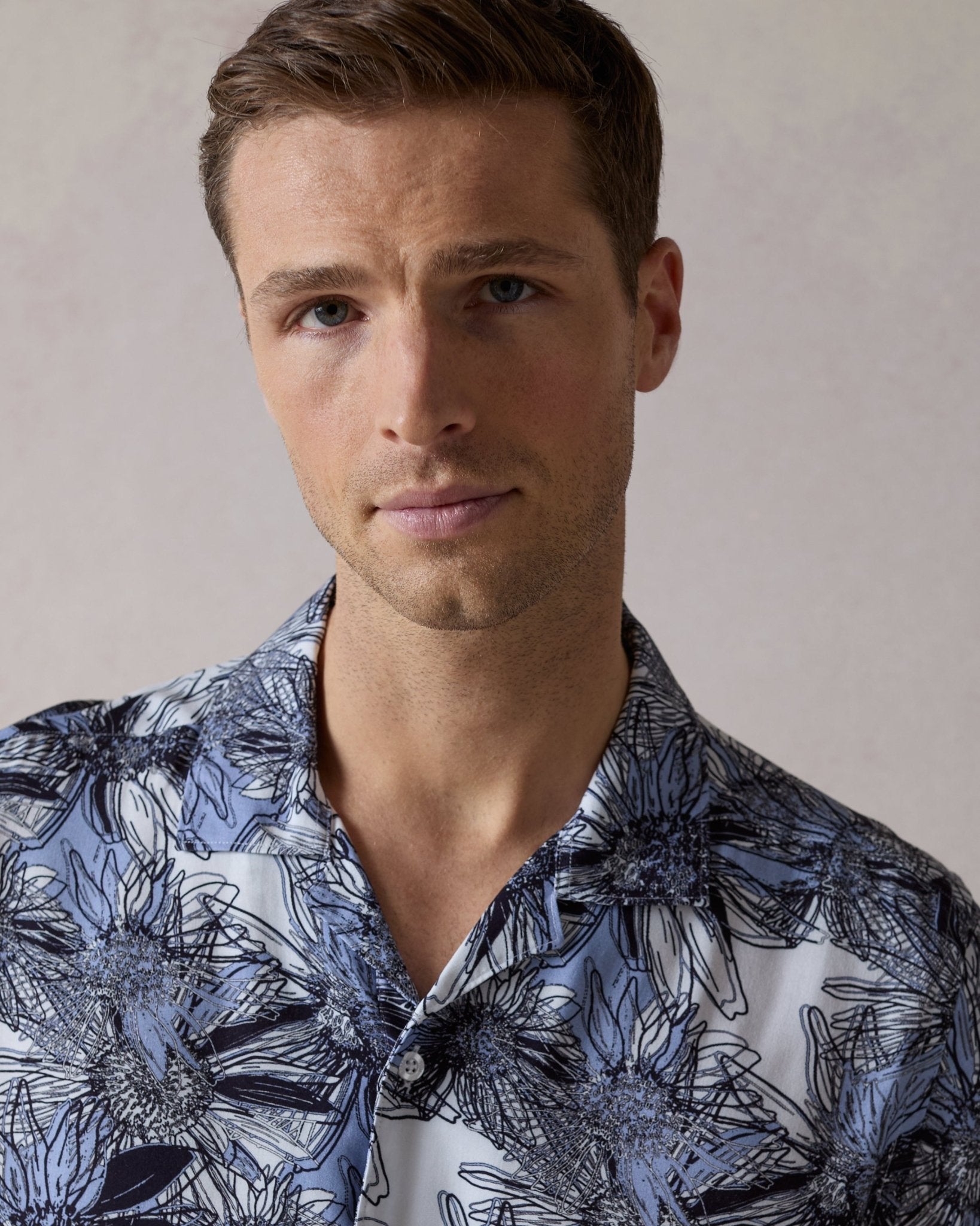 Tropical Flora Open Collar Shirt - Blake Mill