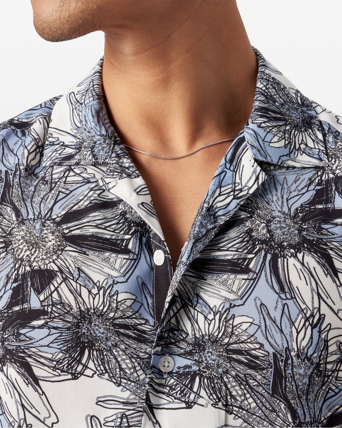 Tropical Flora Open Collar Shirt - Blake Mill