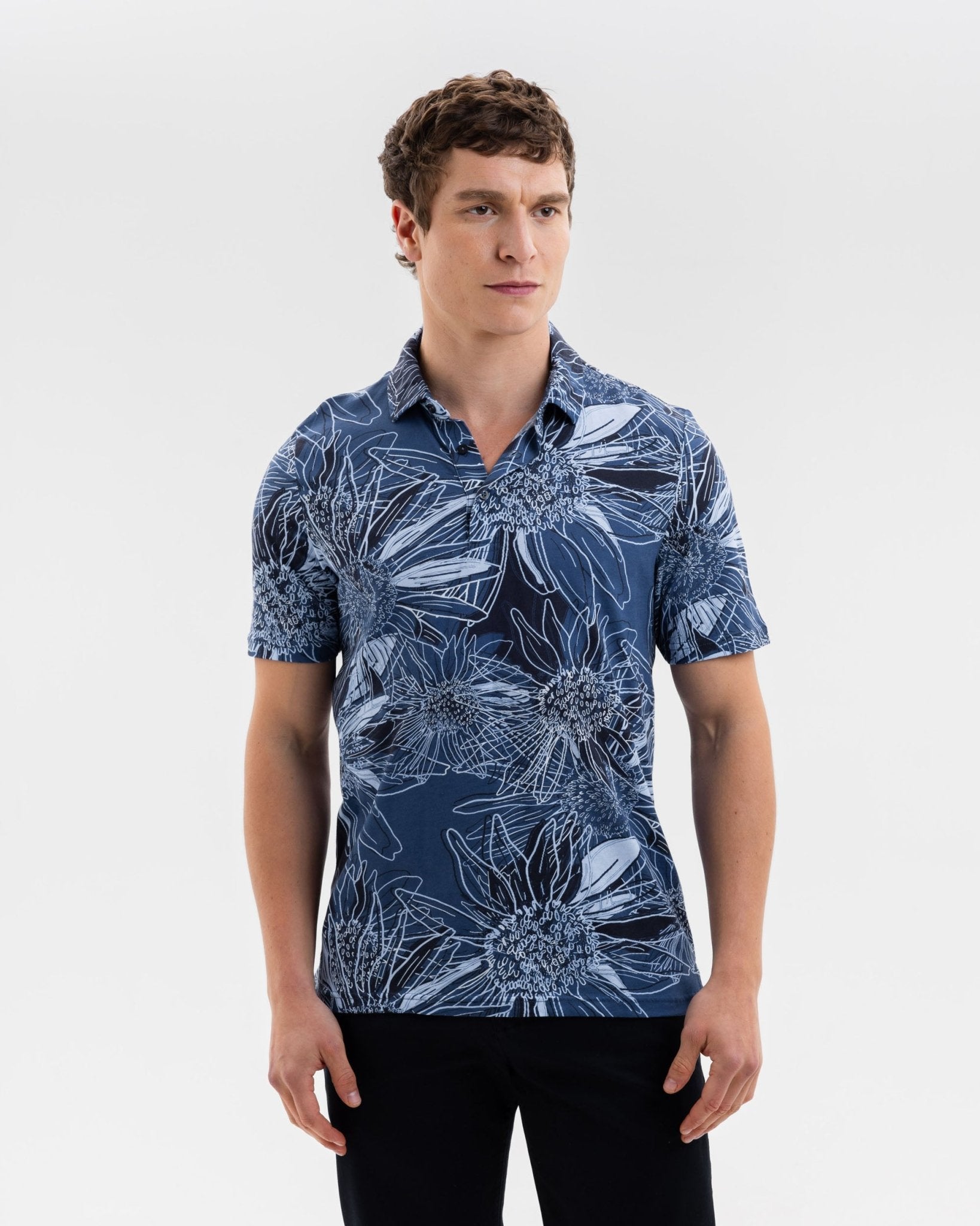 Tropical Flora Printed Polo - Blake Mill