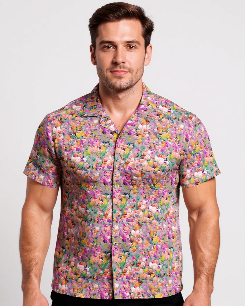 Tulip Parade Open Collar Shirt - Blake Mill