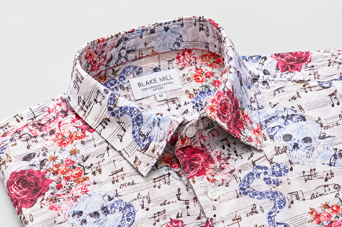 Vanitas Sonata (Cream) Short Sleeve shirt collar detail