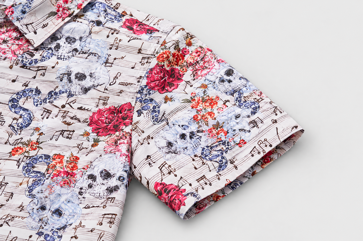 Vanitas Sonata (Cream) Short Sleeve Shirt sleeve detail