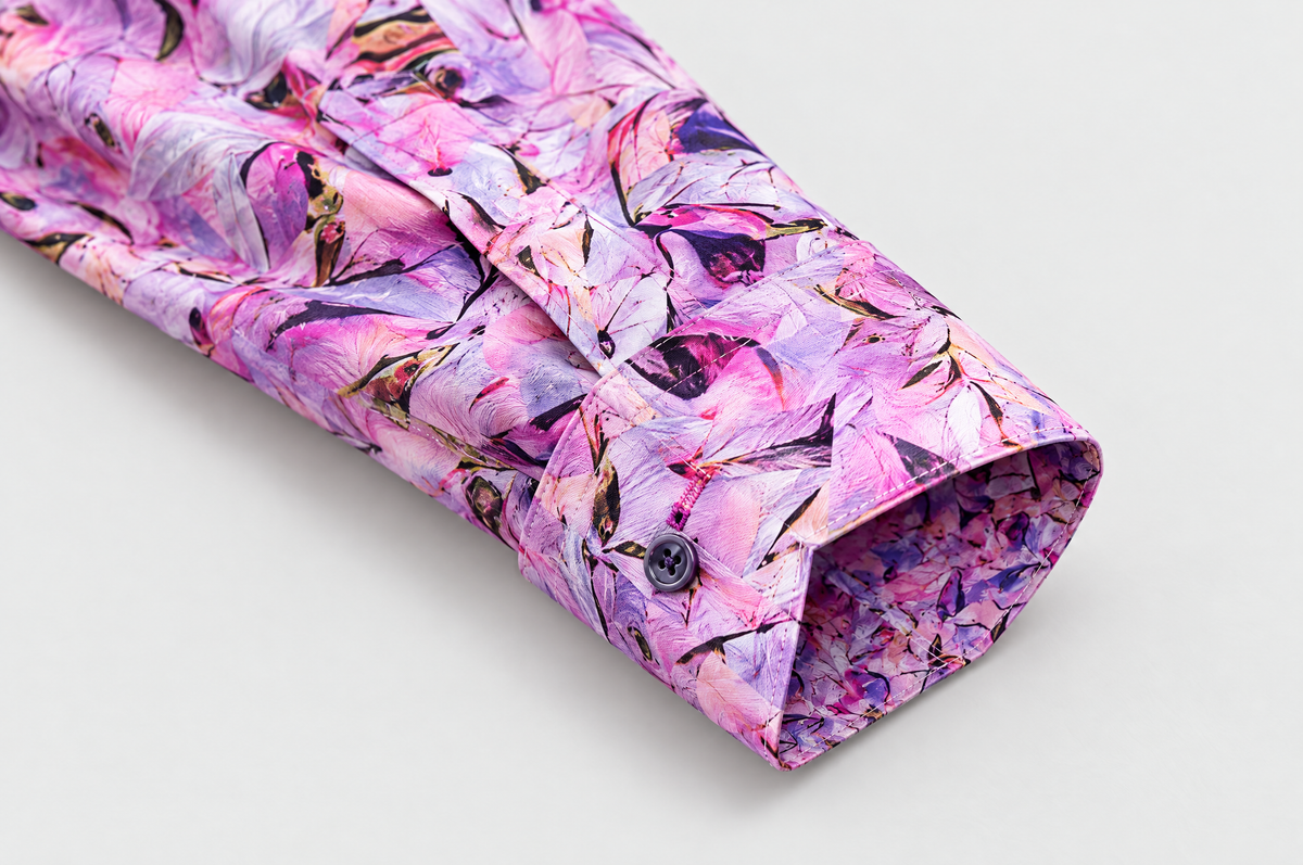 Violet Haze Shirt mitred cuff detail