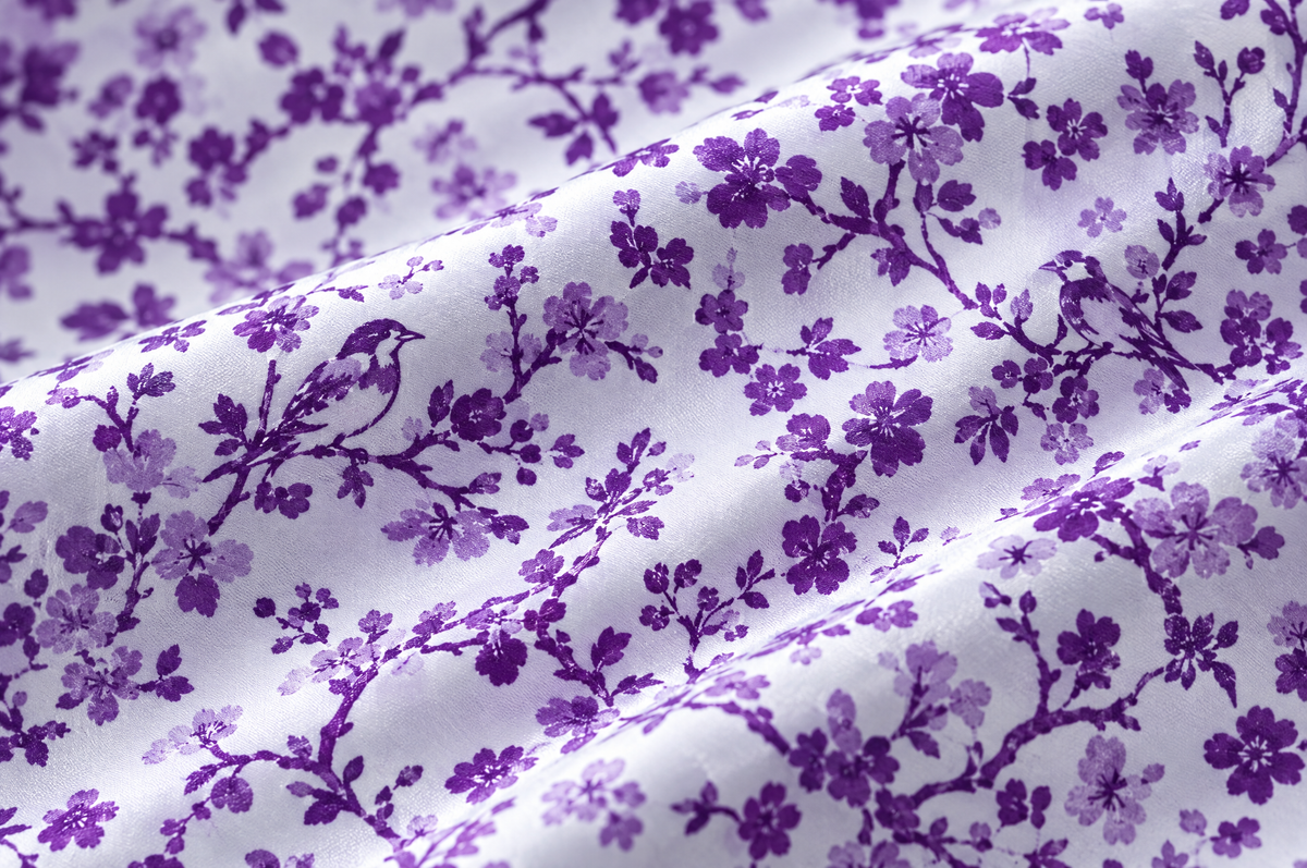 Violet Sakura shirt cotton sateen fabric detail