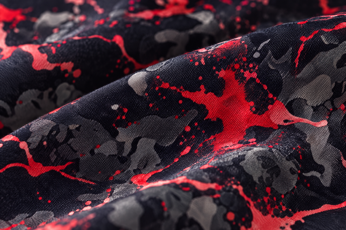 Volcano (Red) shirt fabric detail