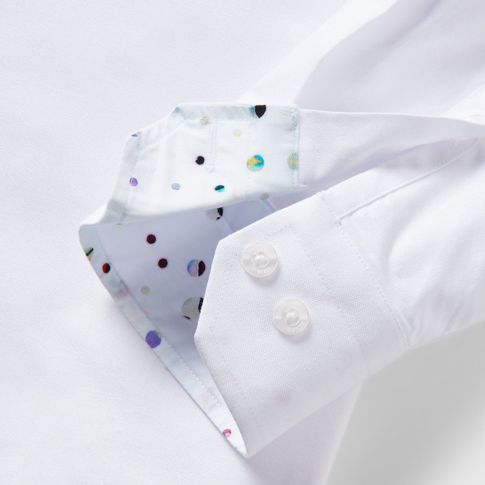 White Oxford with Distant Worlds Accents Button - Down Shirt - Blake Mill