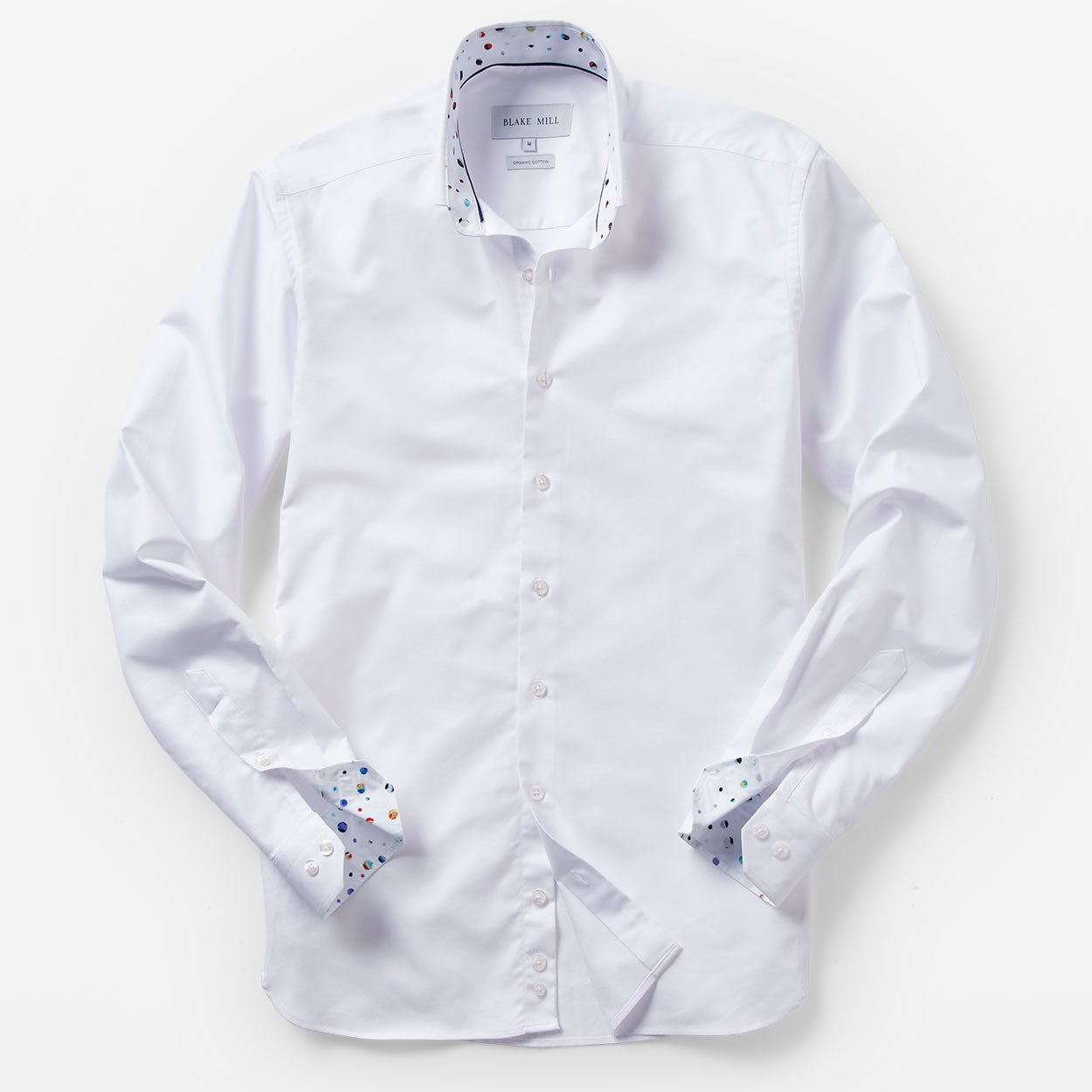 White Oxford with Distant Worlds Accents Button - Down Shirt - Blake Mill