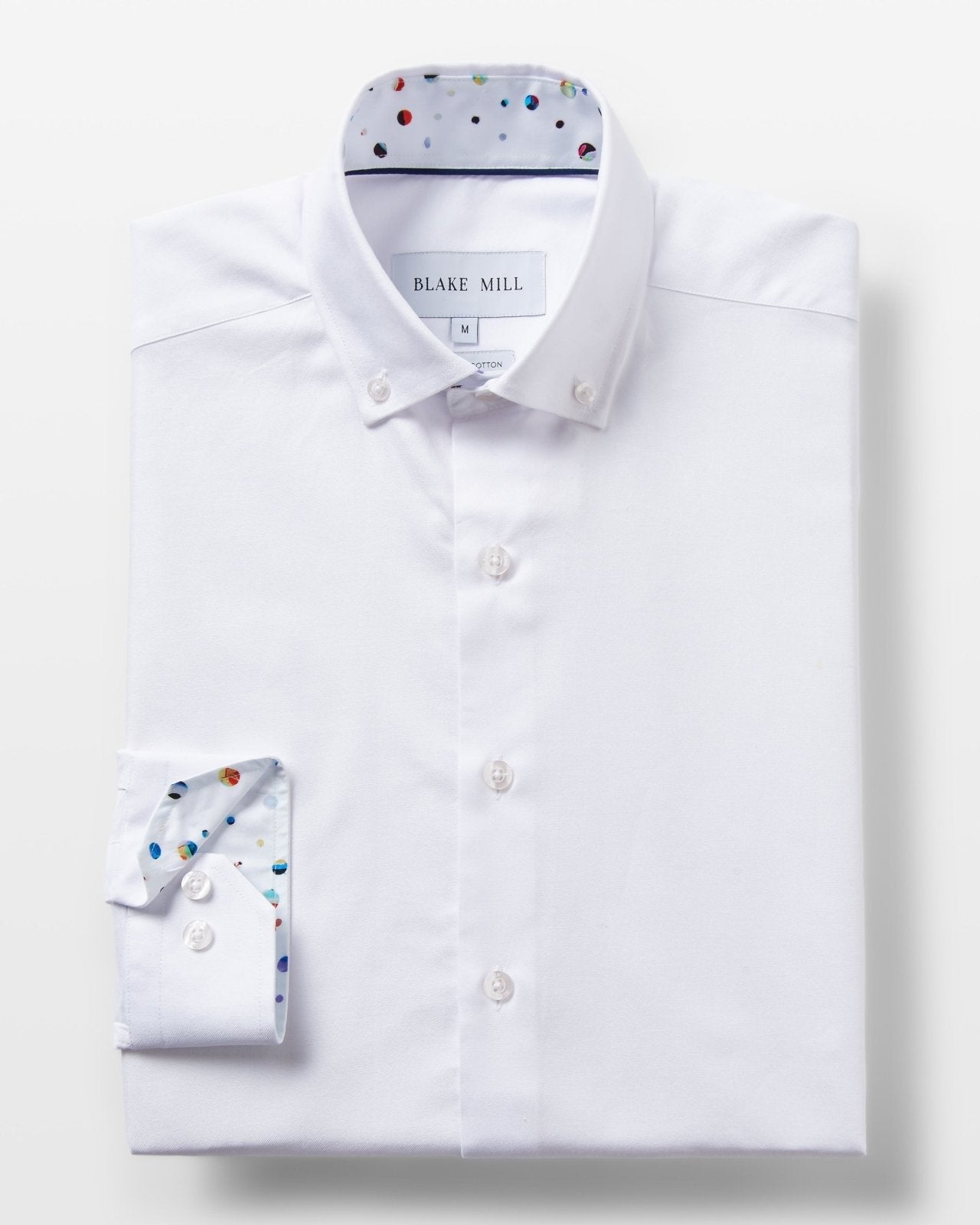 White Oxford with Distant Worlds Accents Button - Down Shirt - Blake Mill