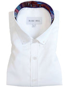 White Oxford with Paintworks Accents Button - Down Shirt - Blake Mill