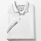 White Pique Polo with Exotic Zebra Accents - Blake Mill