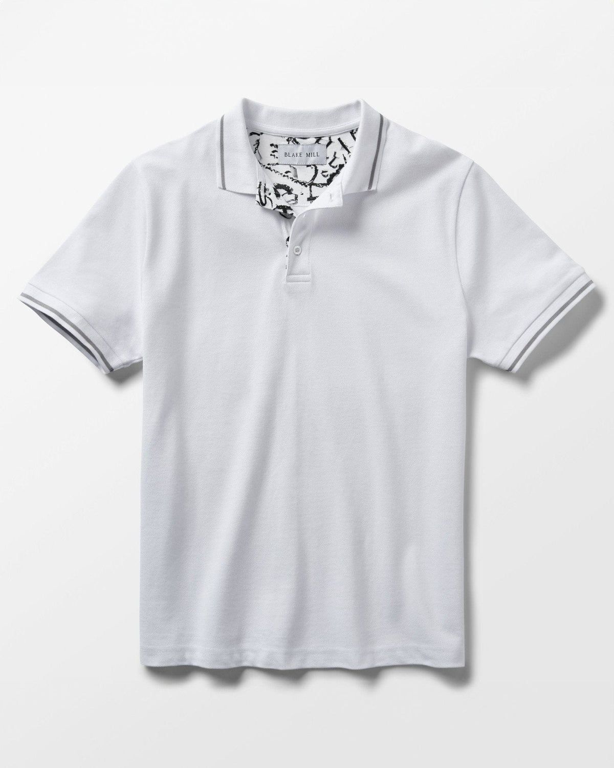White Pique Polo with Exotic Zebra Accents - Blake Mill