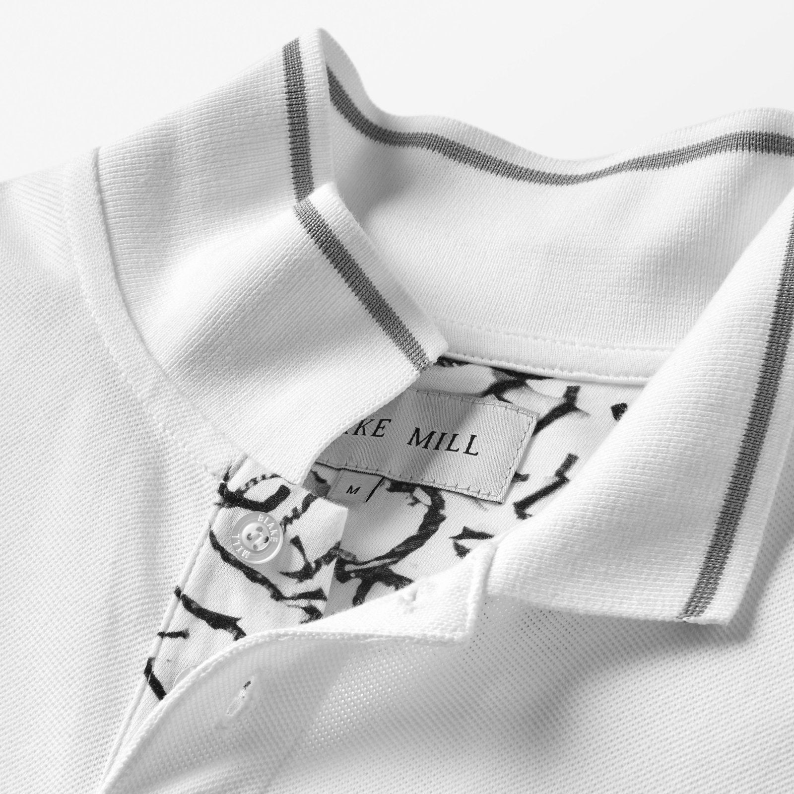 White Pique Polo with Exotic Zebra Accents - Blake Mill