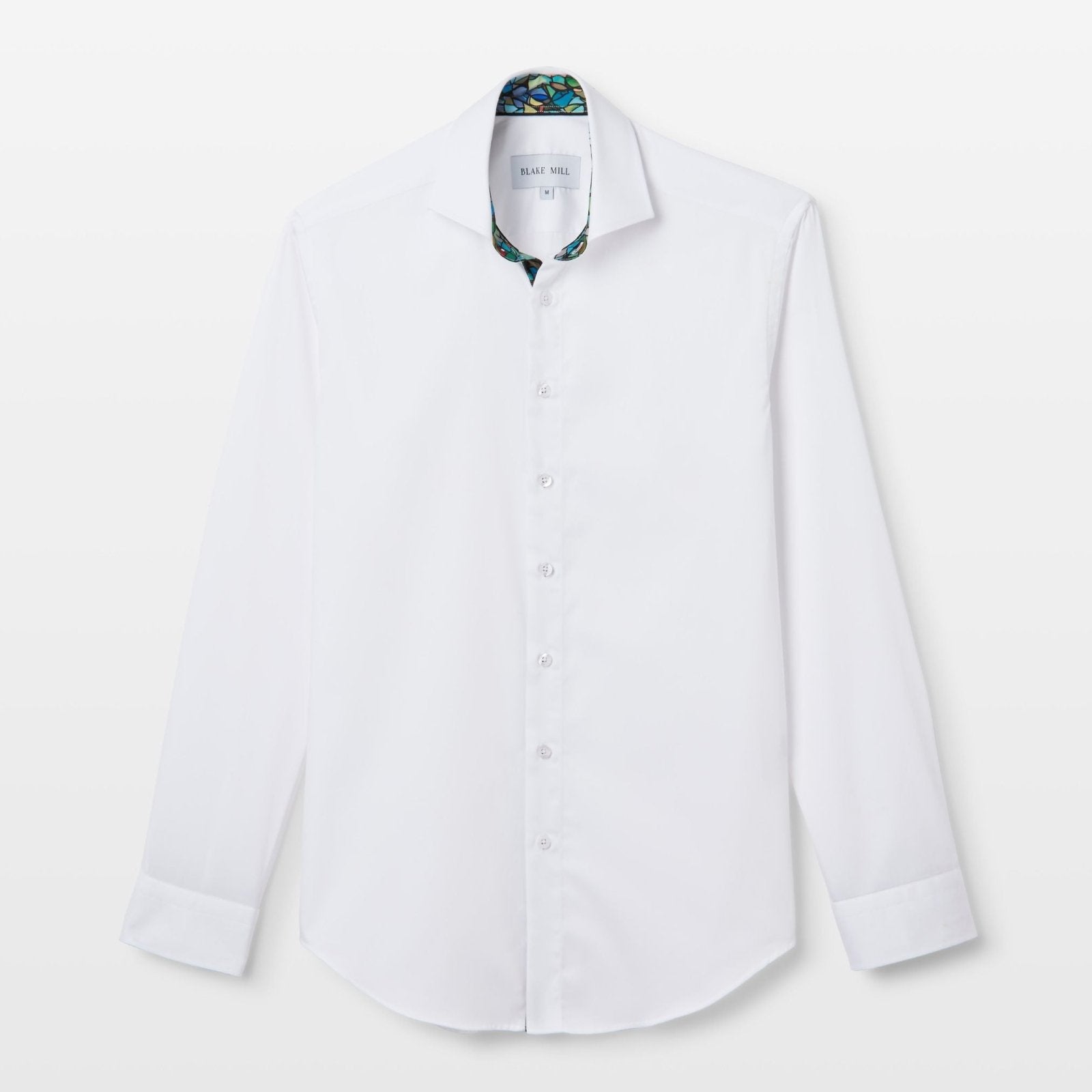 White Sateen Shirt with Holy Glass Accent - Blake Mill