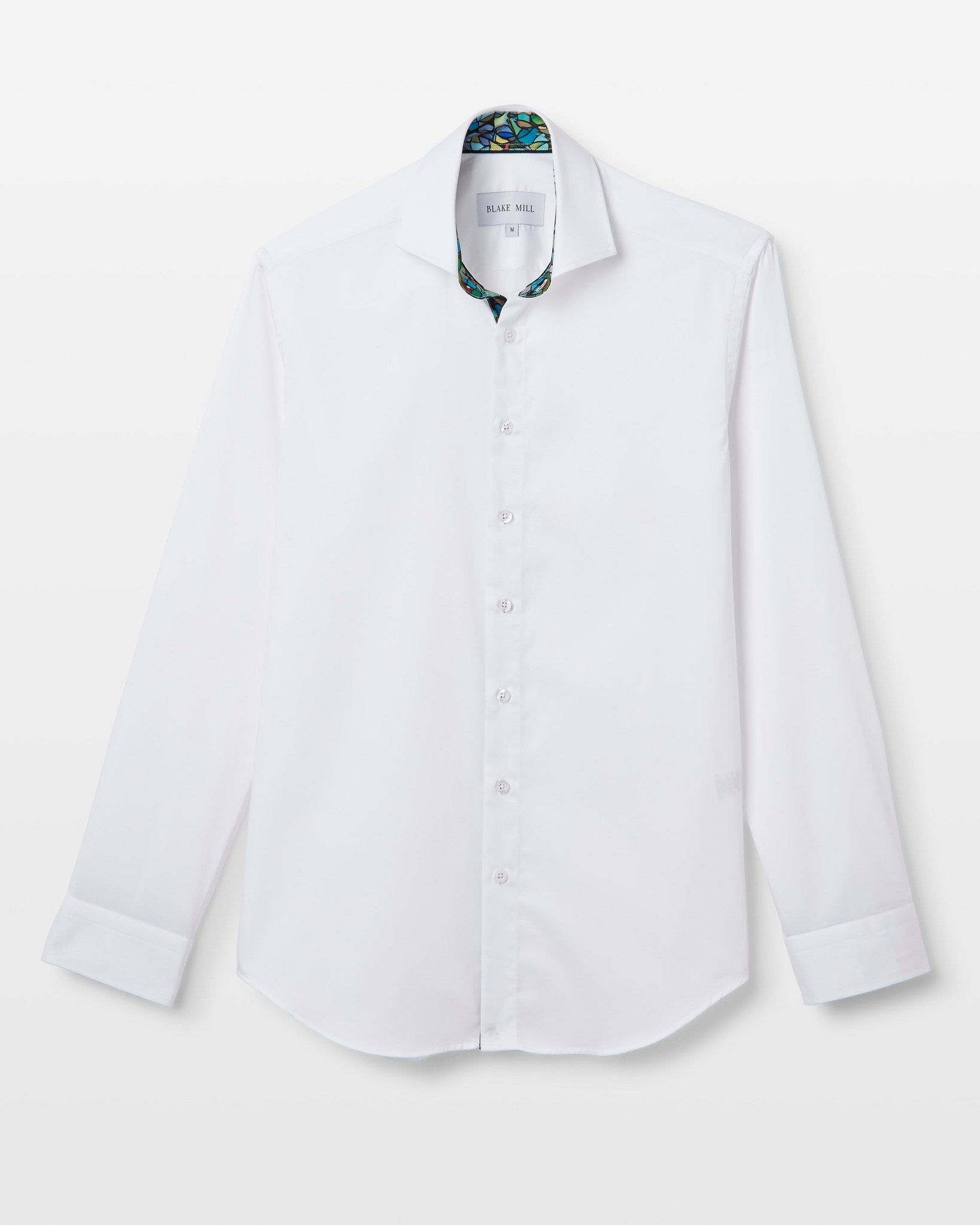 White Sateen Shirt with Holy Glass Accent - Blake Mill