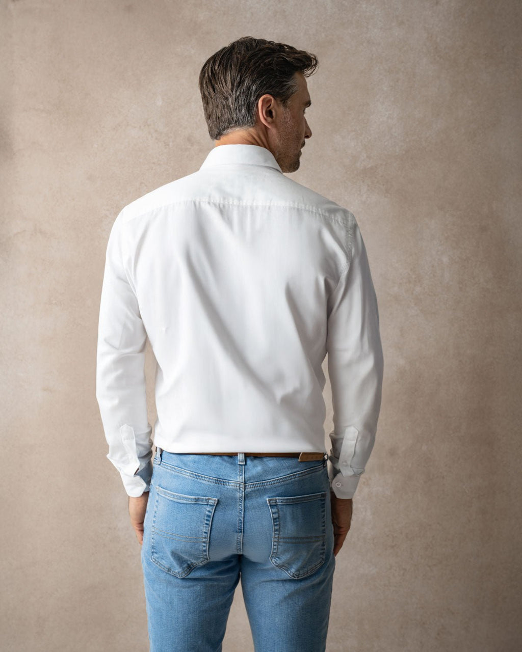 White Sateen Shirt with Yellow Flora Accents - Blake Mill