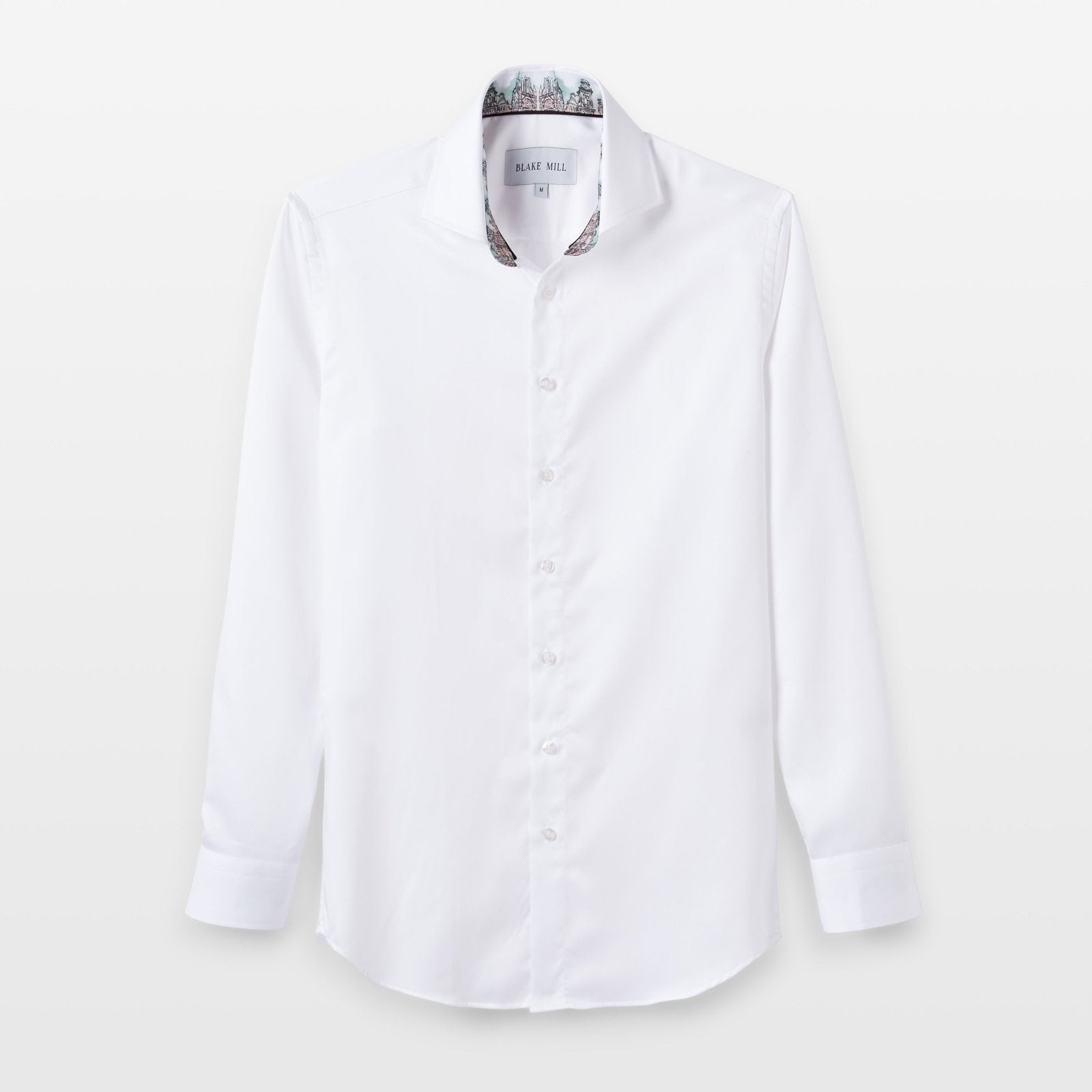 White Sateen with Midland Accents Shirt - Blake Mill