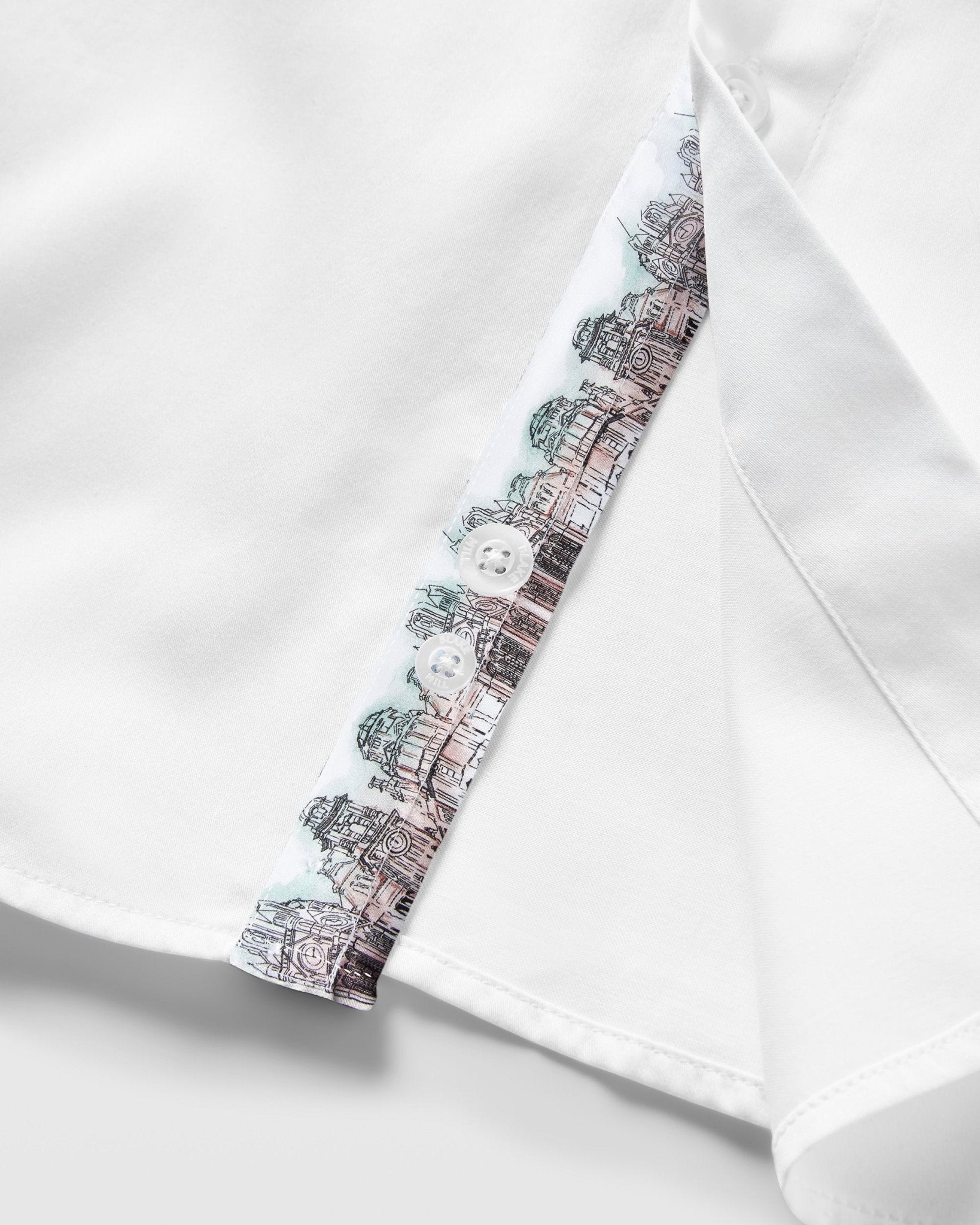 White Sateen with Midland Accents Shirt - Blake Mill