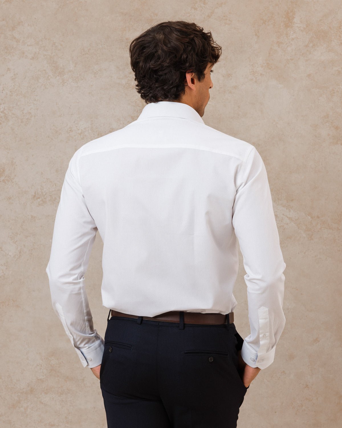 White Textured Shirt with Flowers Under Moonlight Accents - Blake Mill