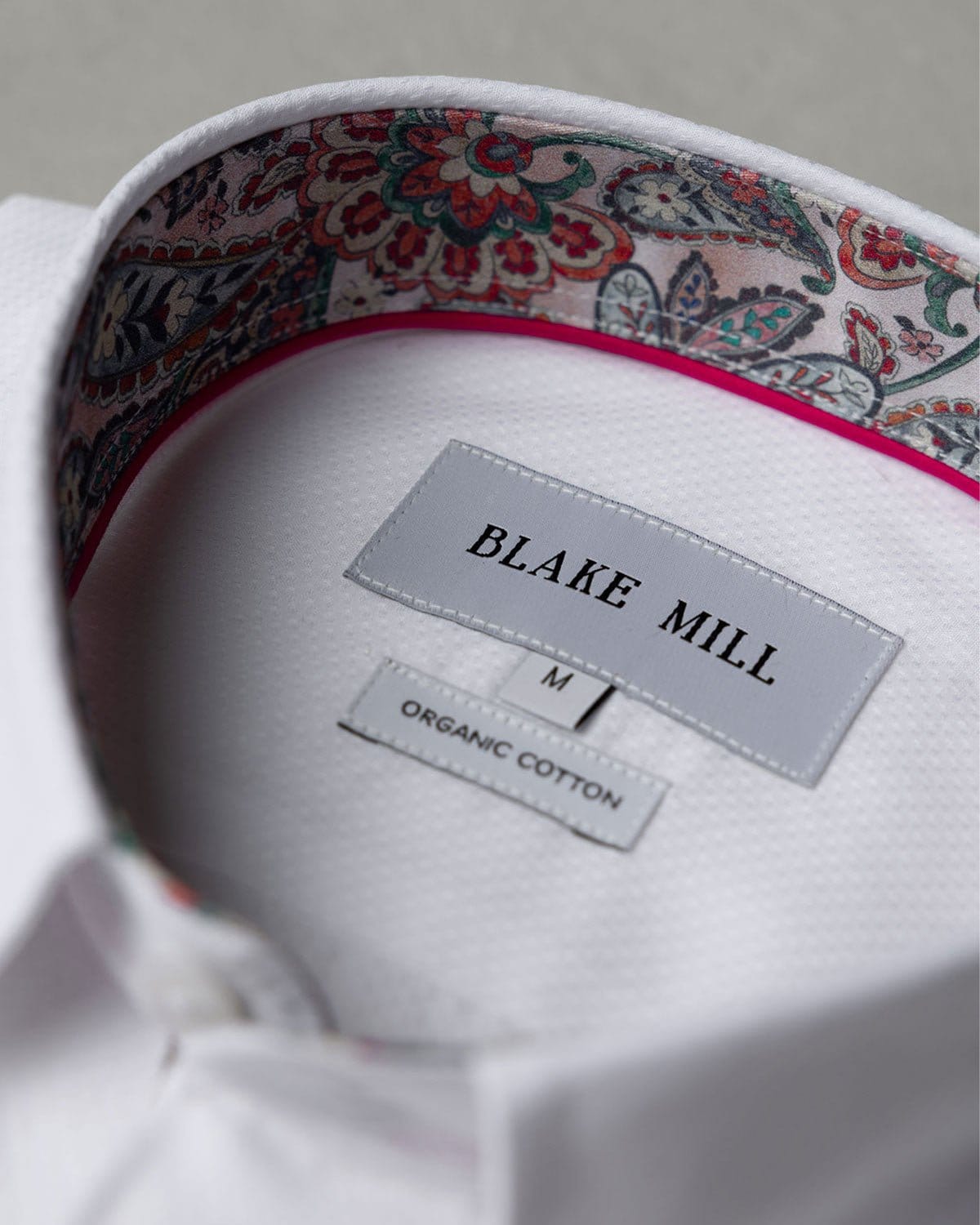 White Textured Shirt with Persian Paisley Accents - Blake Mill