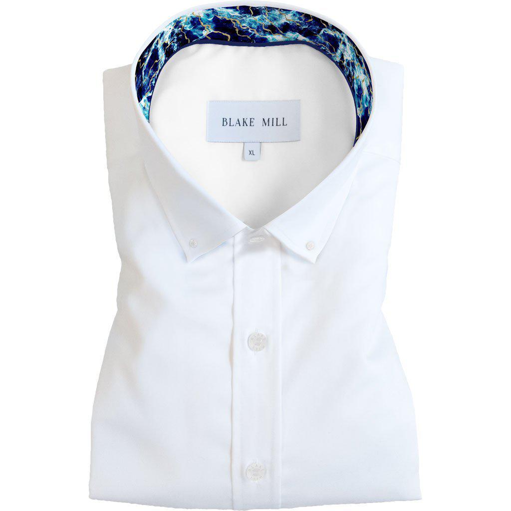 White with Afternoon Thunderstorm Button - Down Shirt - Blake Mill