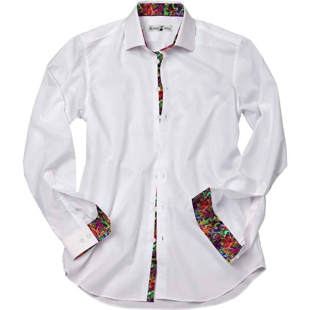 White with Brainwave Accents Shirt - Blake Mill