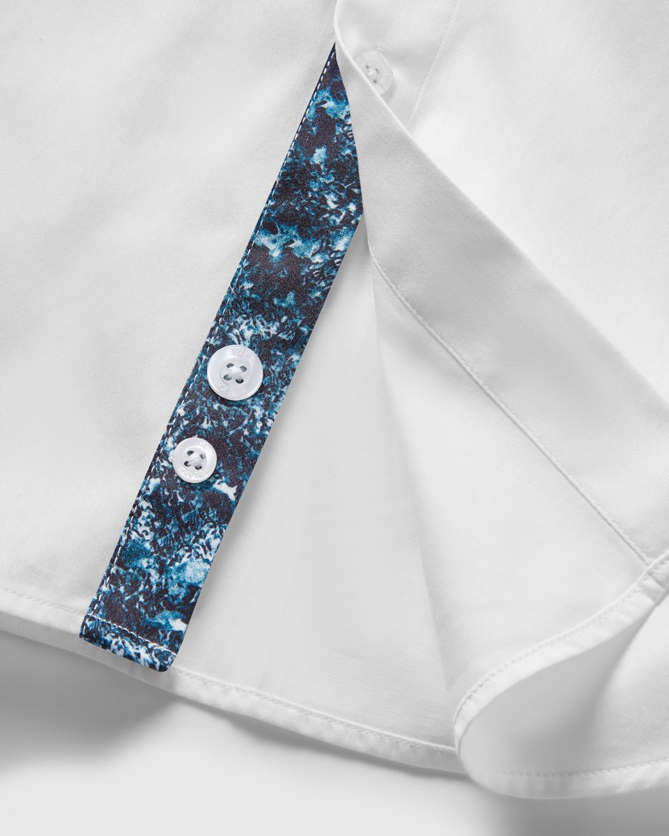 White with Dark Moon Accent Shirt - Blake Mill