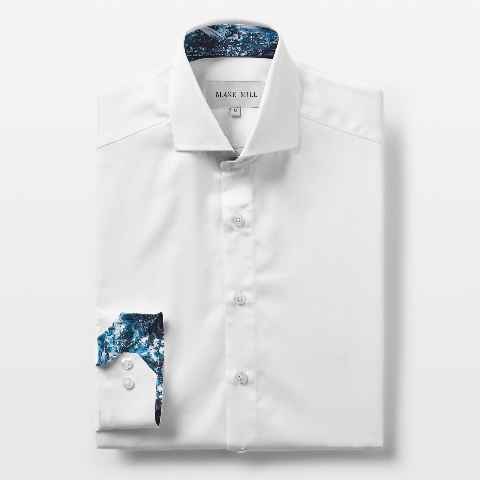 White with Dark Moon Accent Shirt - Blake Mill