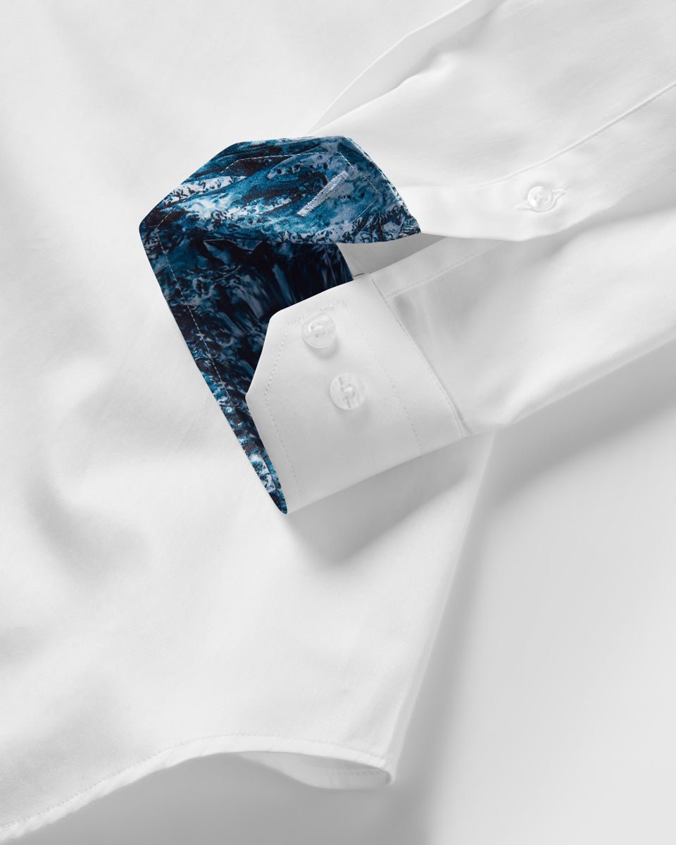 White with Dark Moon Accent Shirt - Blake Mill