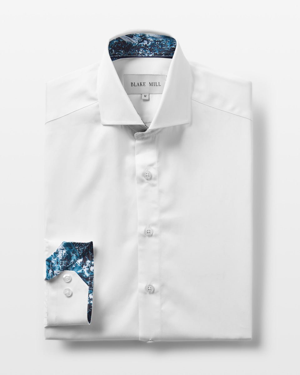 White with Dark Moon Accent Shirt - Blake Mill