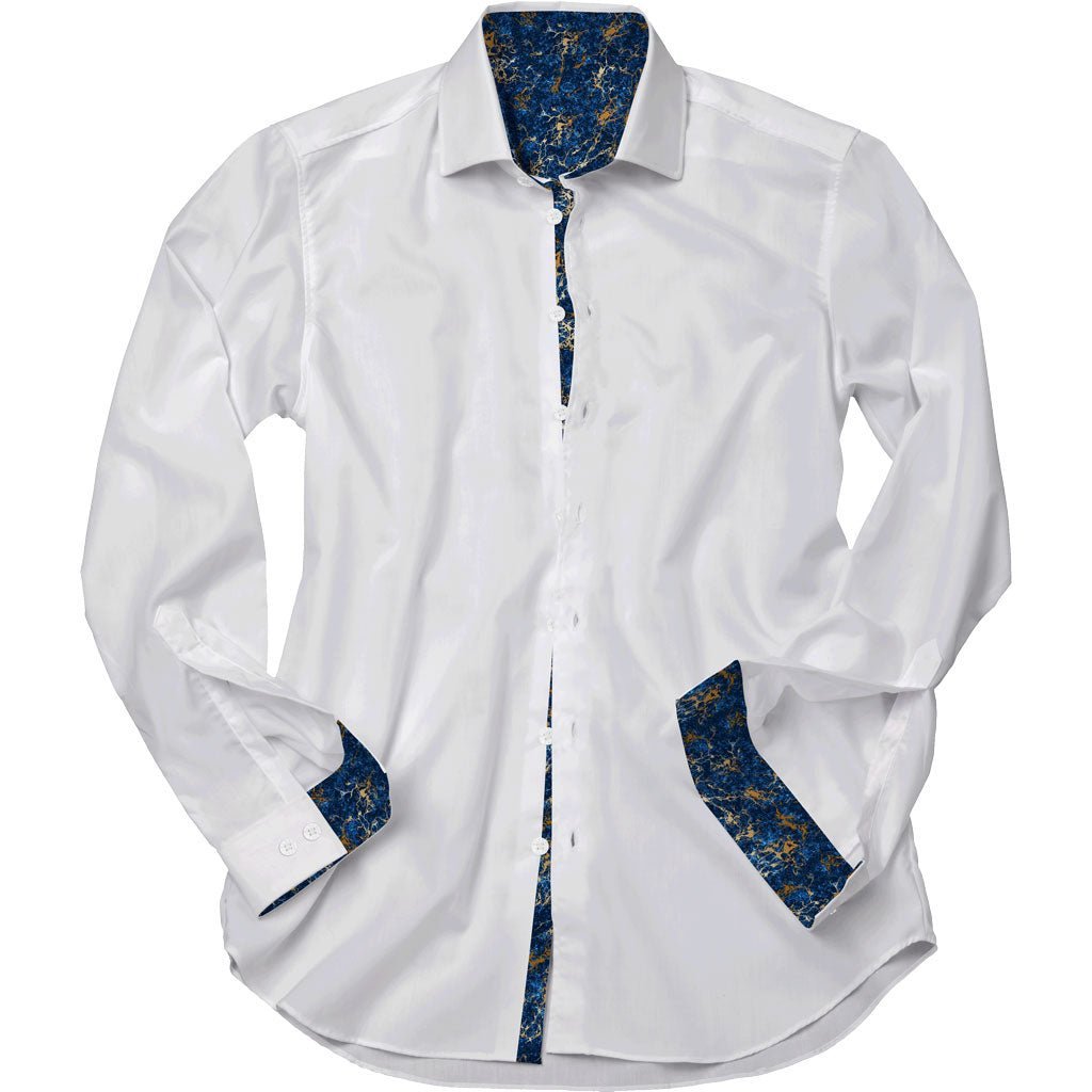 White With Electrical Storm Accents Shirt - Blake Mill