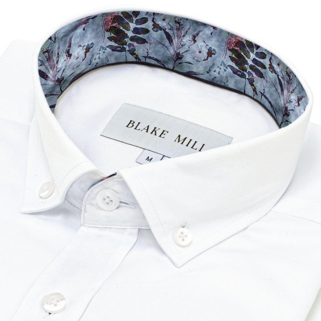 White with Japanese Garden Button - Down Shirt - Blake Mill