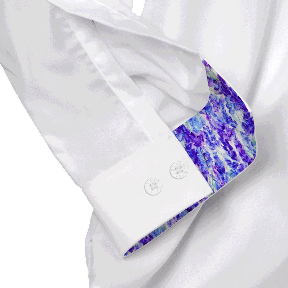 White With Lavender Accents Shirt - Blake Mill