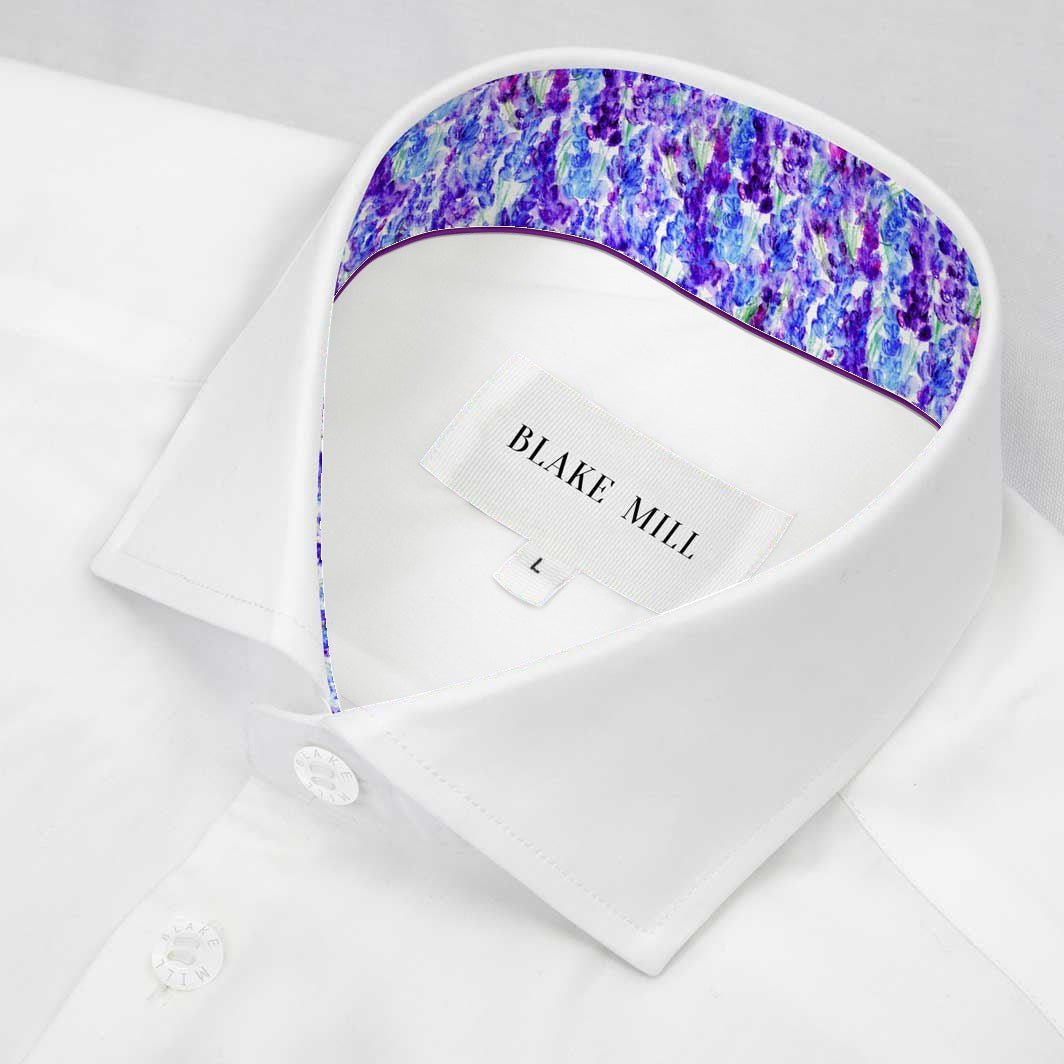 White With Lavender Accents Shirt - Blake Mill