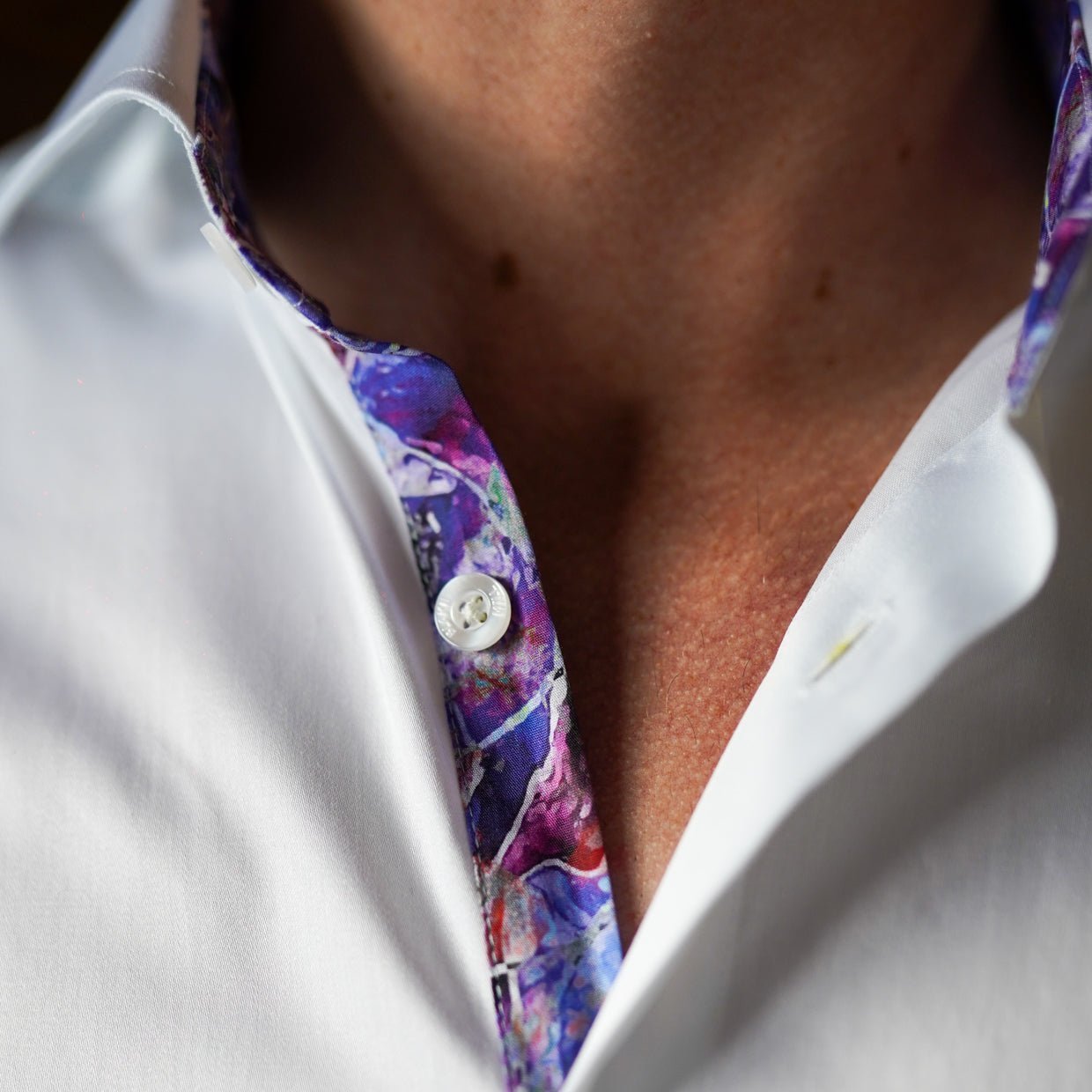 White With Modern Glass Accents Shirt - Blake Mill