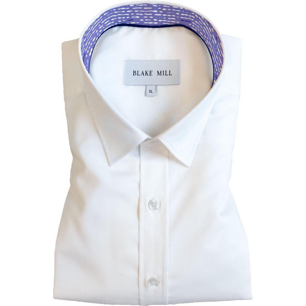 White with Morse Hidden Button Shirt - Blake Mill